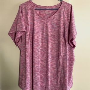 Plus Size Tek Gear (Kohl’s) Workout Shirt - pink pattern, Size 3X